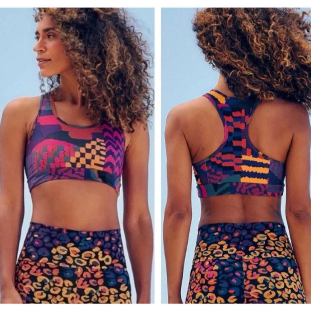 Farm Rio Abstract Patches Bra, SZ XS, $90 Retail, NWT, 584